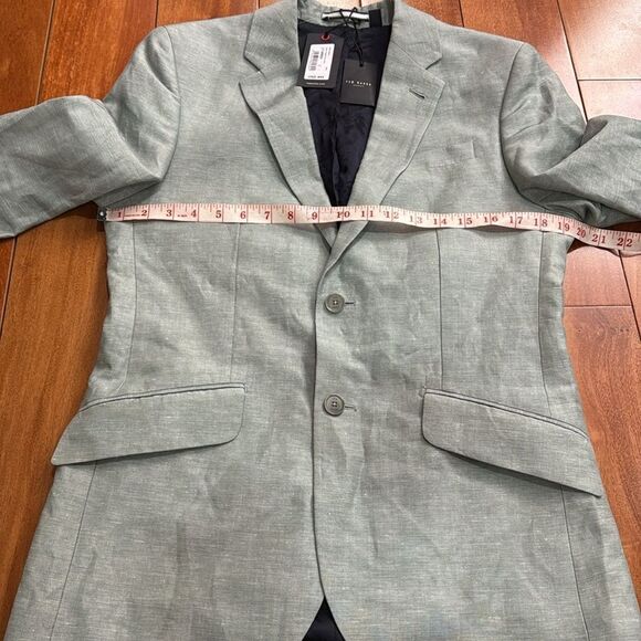 NWT Slim Fit Organic Light Green Linen Blend Jacket size 2 US S - Picture 10 of 12